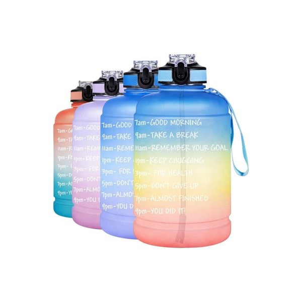 Large Half Gallon 64oz motivational Water Bottle with Straw & Handle Via Amazon Online now