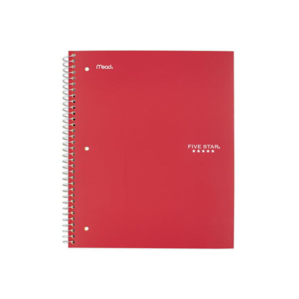 Five Star Wirebound Notebook, 3 Subject, Wide Ruled
Via Walmart Online