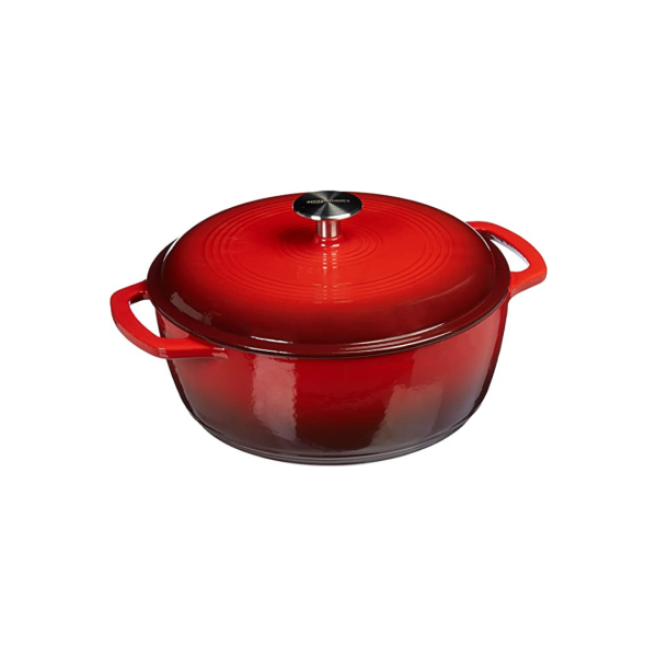 Amazon Basics Enameled Cast Iron Covered Dutch Oven, 4.3-Quart Via Amazon Hot on Sale