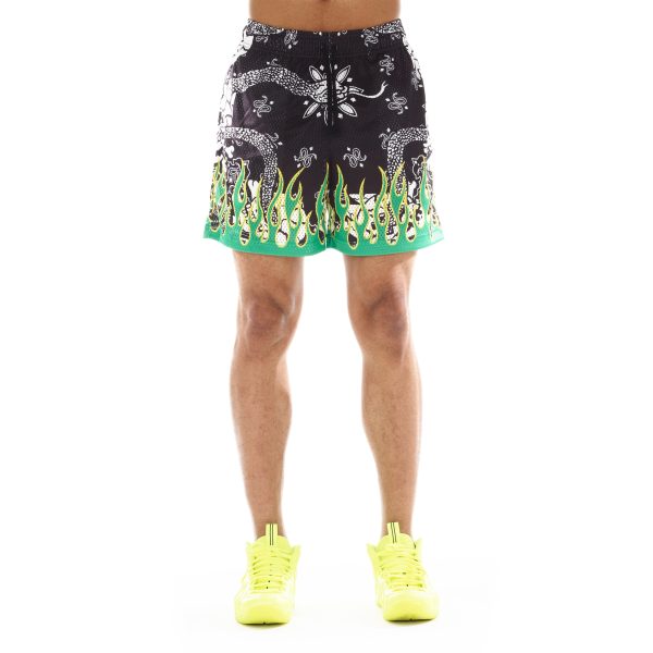 MESH ATHLETIC SHORT IN PAISLEY FLAME on Sale - Image 2