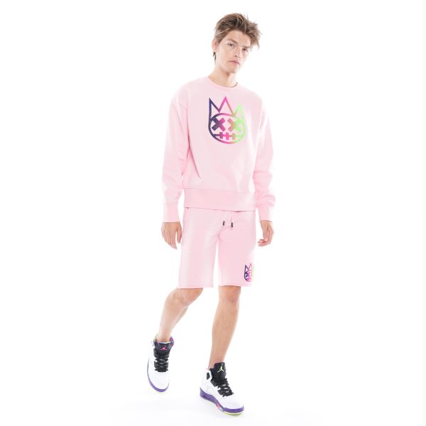 Crew Neck Fleece In Candy Pink For Sale - Image 4