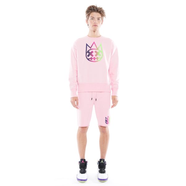 Crew Neck Fleece In Candy Pink For Sale - Image 3