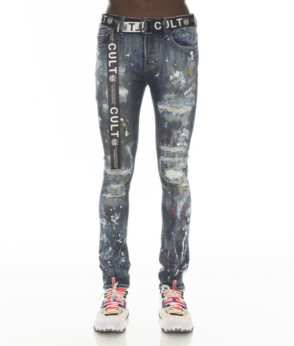 PUNK SUPER SKINNY STRETCH w ACAI BELT IN CHAOS Cheap