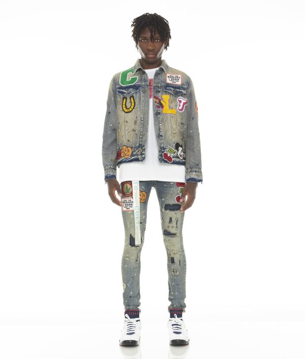TYPE IV DENIM JACKET WITH DOUBLE CUFF AND WAISTBAND IN PRIMO Supply - Image 3