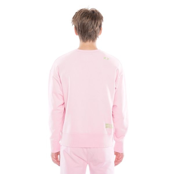 Crew Neck Fleece In Candy Pink For Sale - Image 2