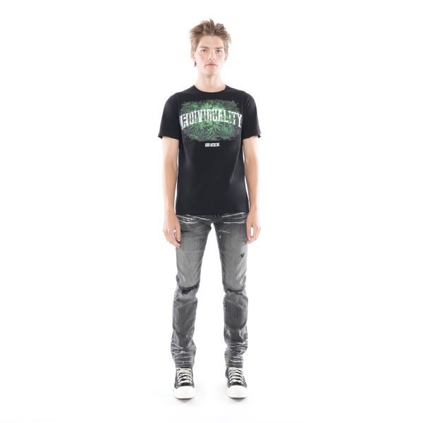 SHORT SLEEVE CREW NECK TEE   GOOD MEDICINE  IN BLACK Fashion - Image 3