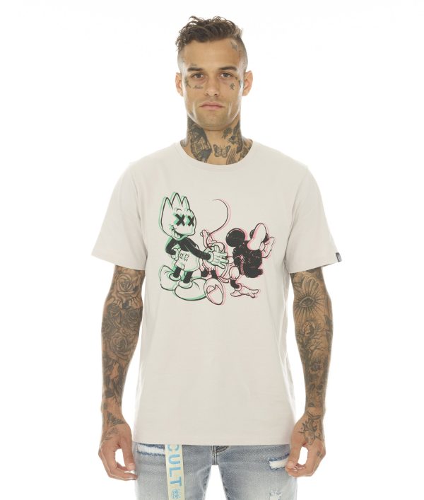 MENS T-SHIRT SLEEVE CREW NECK TEE  BAD BOY MICK   IN SILVER GREY Online Sale