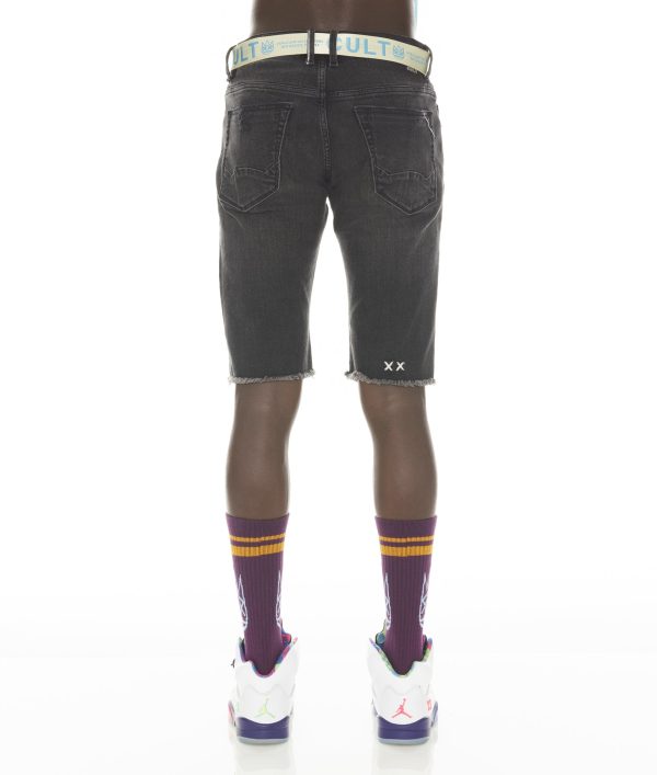 ROCKER SHORT STRETCH w  BELT IN JET BLACK Hot on Sale - Image 2