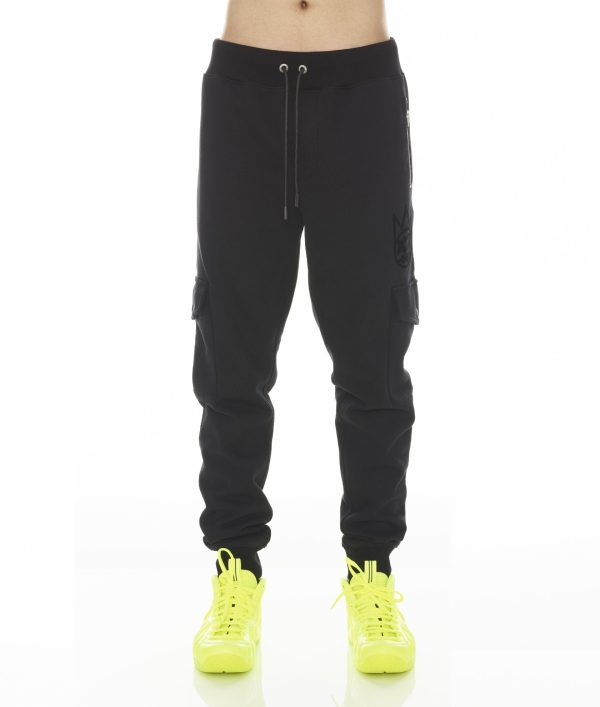 CARGO SWEATPANT IN BLACK Cheap